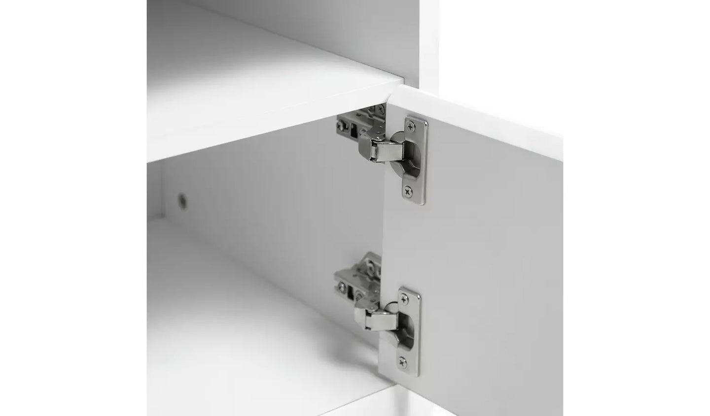 Sleigh 2 Door 1 Drawer TV Unit - White Gloss